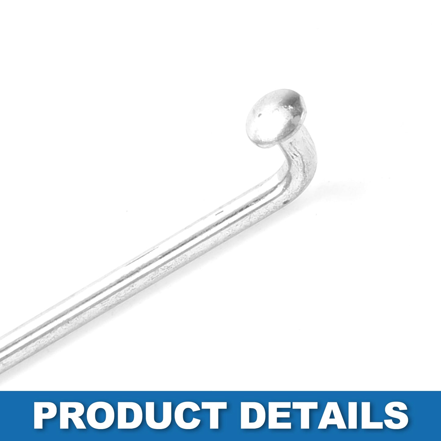 A ABSOPRO Bike Bicycle Spokes 14G 225MM Mountain Bike Spokes Carbon Steel Silver Tone 36Pcs