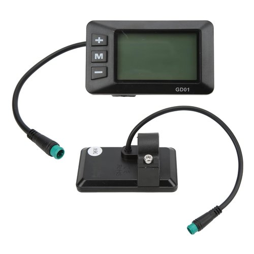 Electric Bike LCD Display Meter, 36V 48V E Bike Display Meter Control Panel Automatic Backlight Screen with 5 Pin Waterproof Plug for 22.2mm Road Bike MTB Handlebar