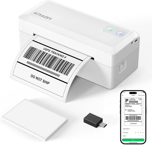 Shipping Thermal Label Printer, 4x6 Portable Label Printer, Bluetooth Label Maker for Small Business, Support iPhone,Android,Windows,Mac,Chromebook,Works with USPS, Ebay,Shopify&More, Black