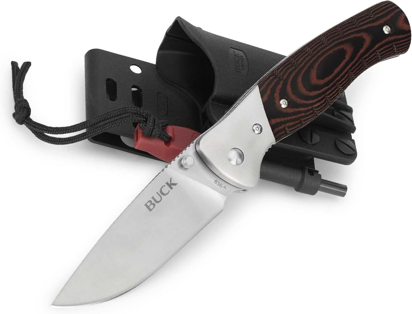 Buck Knives 836 Folding Selkirk Survival Knife with Fire Striker and Sheath