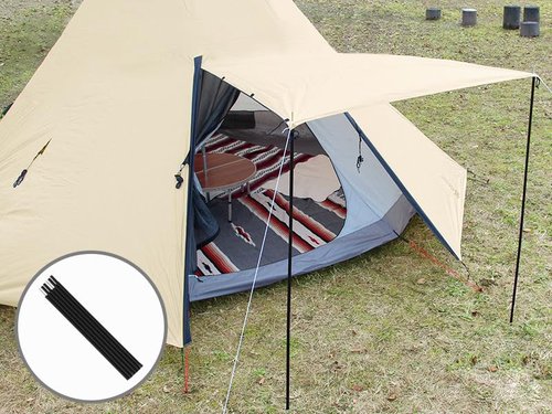 DOD Kiso Height Adjustable Tent Poles - Heavy Duty for Tarp, Canopy, Awning, Shelter - Easy Setup