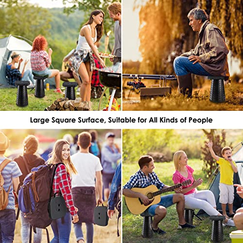 aboutool Collapsible Camping Stool with Soft Removable Cushion Black - Lightweight, 485 lbs Capacity