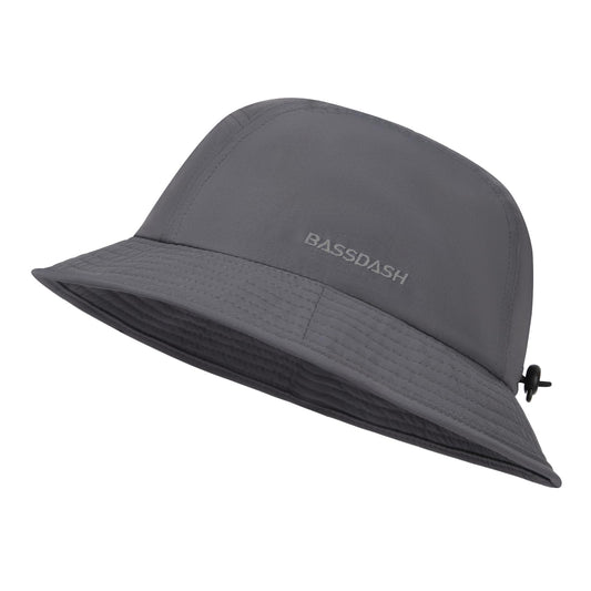 BASSDASH UPF50+ Fishing Bucket Hat for Men Women Lightweight Water Resistant Packable Outdoor Summer Sun Hats FH13 Dark Grey