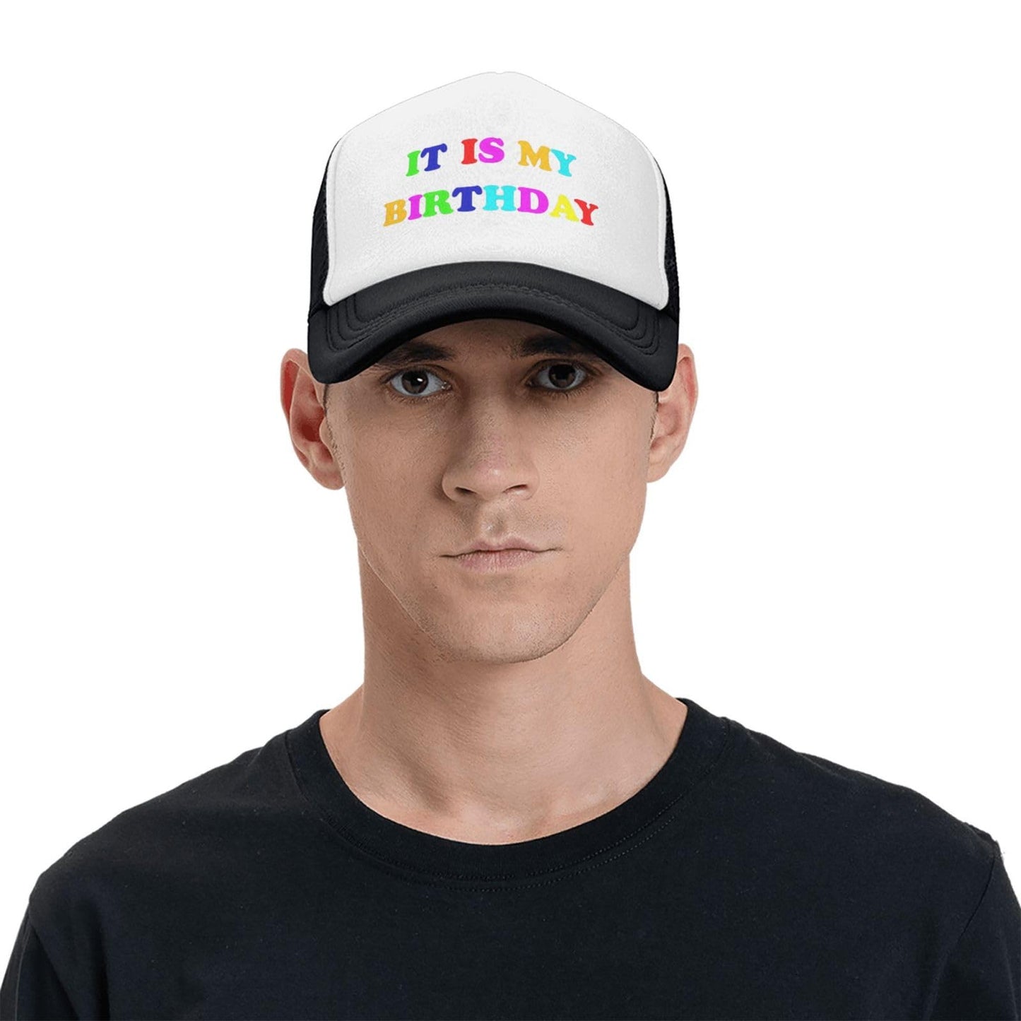 ZBDSKLEX Happy Birthday Trucker Hat for Men Women, Adjustable Mesh Baseball Cap for Birthday Party