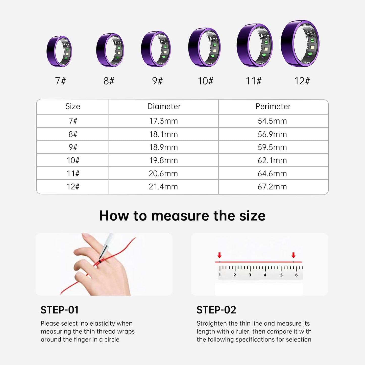 GenXenon Smart Ring -Black-Size 8 Health Tracker with Free Subscription, Gesture Beauty Photo & Brush Video, Fitness Sleep Heart Rate Blood Oxygen Tracking Ring with Charging Case,Gifts for Women Men