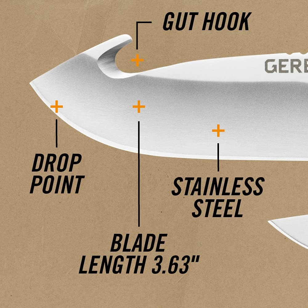 Gerber Gear Gerber Moment Fixed Blade Knife, Gut Hook [31-002200]