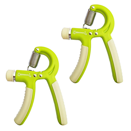 Strengthener Hand Grip 2 Pack Green Kid Boys Girls Teenager Strength Trainer Number Counter Forearm Finger Wrist Gripper Exerciser 5-30kg Adjustable Stretcher Squeezer Workout