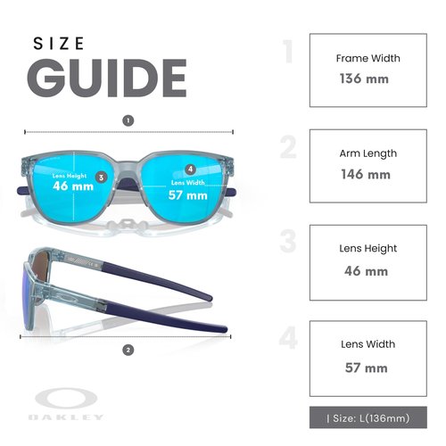 Oakley Actuator OO9250 925006 57MM Transparent Stonewash/Prizm Sapphire Rectangular Sunglasses for Men + BUNDLE Accessory Leash +BUNDLE ACCESSORY EYEWEAR Kit