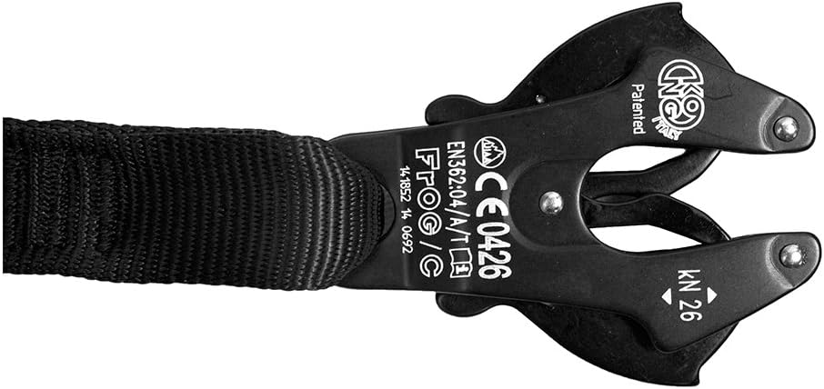 Fusion Tactical ProGlide Military and Police Helo Lanyard - 6ft Elastic Bungee with Kong Frog Shackle Snap Hook, 23kN - Black, 72 inches