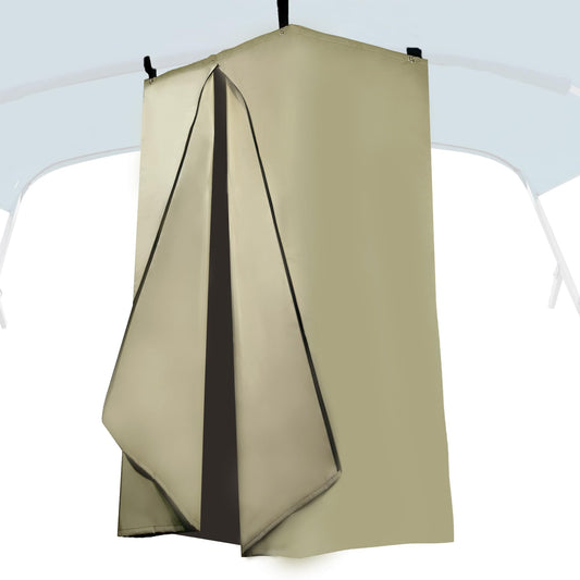 DCY BLUE Privacy Tent for Boats, Heavy-Duty Hanging Changing Room for Pontoon Boats, Privacy Curtains for Pontoon Boats, Attaches to Bimini Top Poles (Gray)