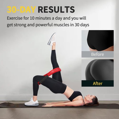 Hip & Core System, Resistance Loop to Stretch, Core Fitness Glute Workout Bands (Red - 40 lbs)