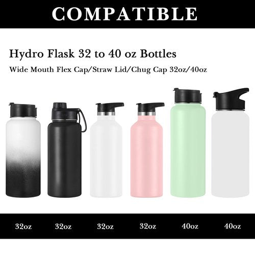 Linkidea Water Bottle Boot Compatible with Iron °Flask Wide Mouth 32oz/40oz, Narrow Mouth 32oz, Silicone Bottle Bottom Sleeve Cover Protector, Bottle Bumper (Black / 2 Pack)