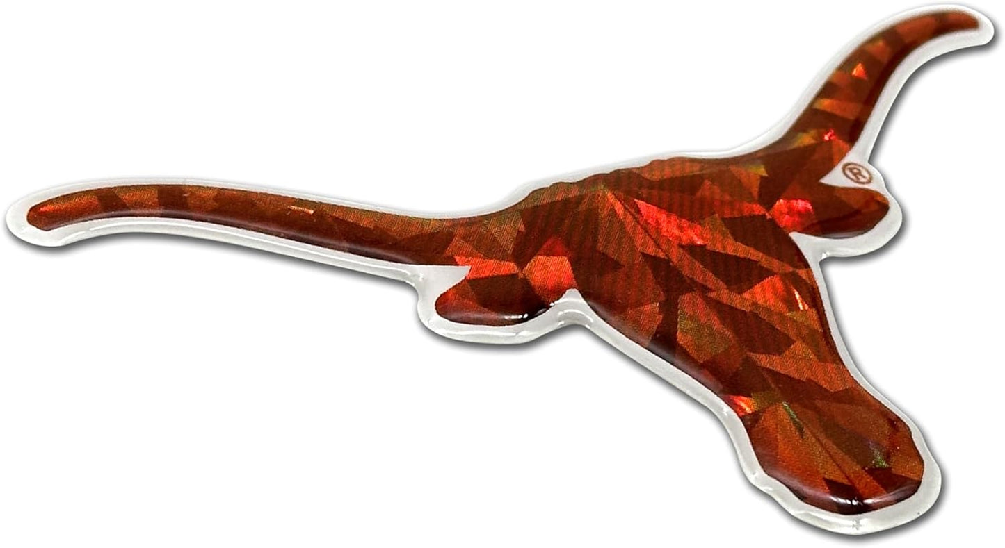 Elektroplate Officially Licensed Texas Longhorn UT Orange Reflective Decal | Premium 3D Doming All Weather Sticker for Car, Water Bottle, Laptop, Tablet, Window, Cooler, Phone | Made in The USA