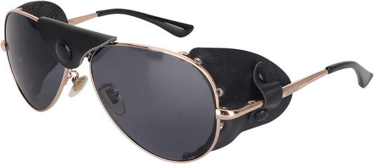 OSSAT Polarized sunglasses with side shields cowhide wind proof sunshade Classic Mountain Fishing eyewear