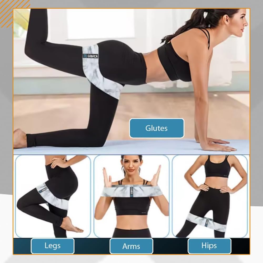 Gobuca Booty Bands for Women – Fabric Resistance Bands for Legs and Glutes, Non-Slip Hip Bands for Working Out, Strength Training & Home Gym – Durable Cloth Exercise Bands, Set of 3