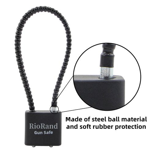 RioRand Keyed Cable Gun Locks Simple Operation 8.5" Compatible with Pistols, Handguns, Rifles, and Shotguns,Storage for Firearm Locking and Safety 3PCS