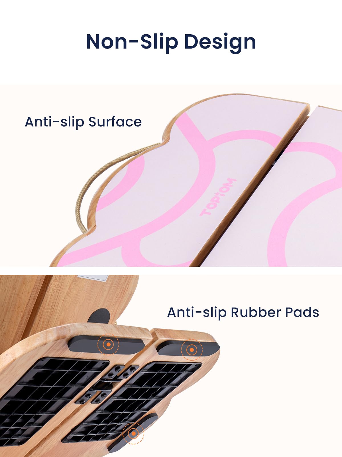 TOPIOM Calf Stretcher Slant Board, Foldable Incline Boards for Calf Stretching Squats Calf Stretcher Heavy Duty, 9 Adjustable Incline Board and Calf Stretcher for Foot Knees Ankle Heel Leg (Pink)