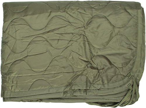 Lightweight Ripstop Poncho Liner - Portable Quilted Blanket & Sleeping Bag, 82"x60" - Fiberfill Insulation