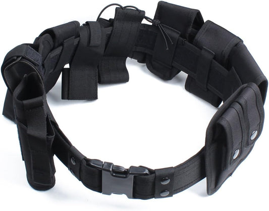 Tactical Waist Belt with 10pcs Bags Holster Set Law Enforcement Modular Equipment System Security Military Duty Utility Belt Camping Hunting, Sports and Outdoor