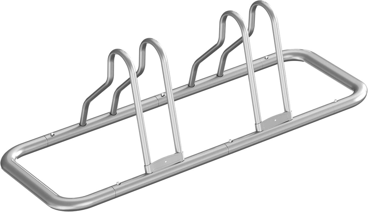 Simple Houseware 5 Bike Bicycle Floor Parking Adjustable Storage Stand, Silver