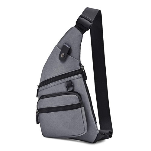 Qidelong Sling Bag Anti-Theft Crossbody Chest Shoulder Backpack Slim Personal Pocket Bags Travel Fanny Pack For Men Women (Grey)