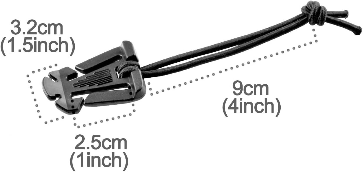 DYZD Molle Web Dominators with Elastic String, Durable Tactical Strap Management Tool, Backpack Accessories, Tactical Gear Clip, Multipurpose Fastener