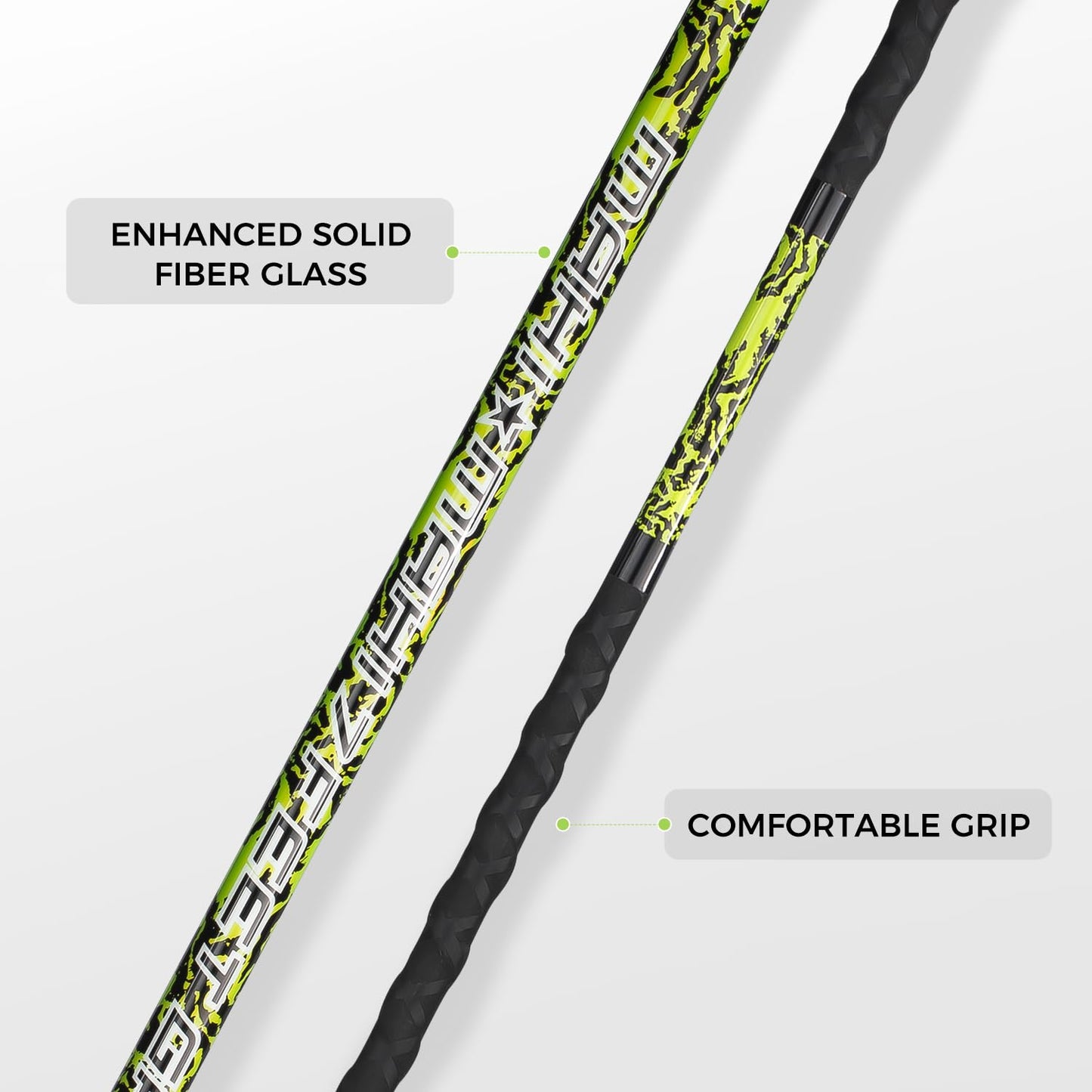 FISHAPPY Fishing Gaff Saltwater Fish Gaff with 4-Inch Stainless Steel Fishing Hook Solid Fiberglass Fishing Gaff 3'/ 4'8''/ 7' (4-Feet 8-Inch)