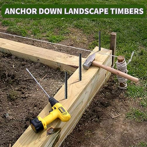 Heavy Duty Ground Rebar Stakes 16 inches, 16 pcs Steel Spikes for Garden, Tent & Construction