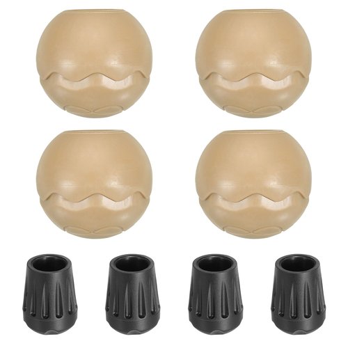 PATIKIL 0.55 Inch Chair Feet Replacement, 4 Pack TPE Outdoor Camping Chair Leg Tips Ball Cap Folding Chair Legs Floor Protectors Stability on Rugged Fit for 0.55"(14mm) Chair Feet, Beige