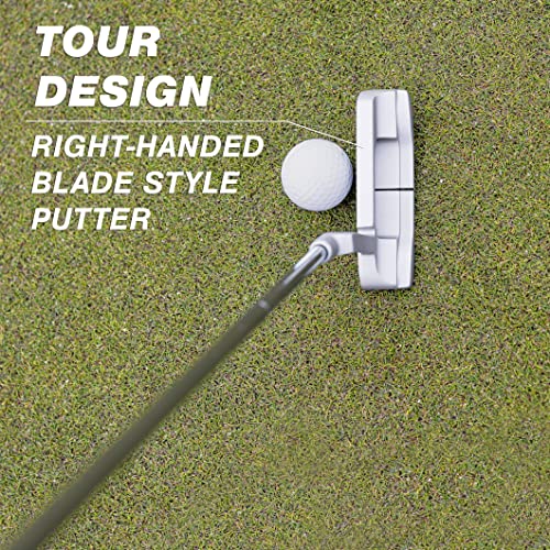Golf Putter 35-Inch Blade Putter with Premium Grip - Silver, Right Hand