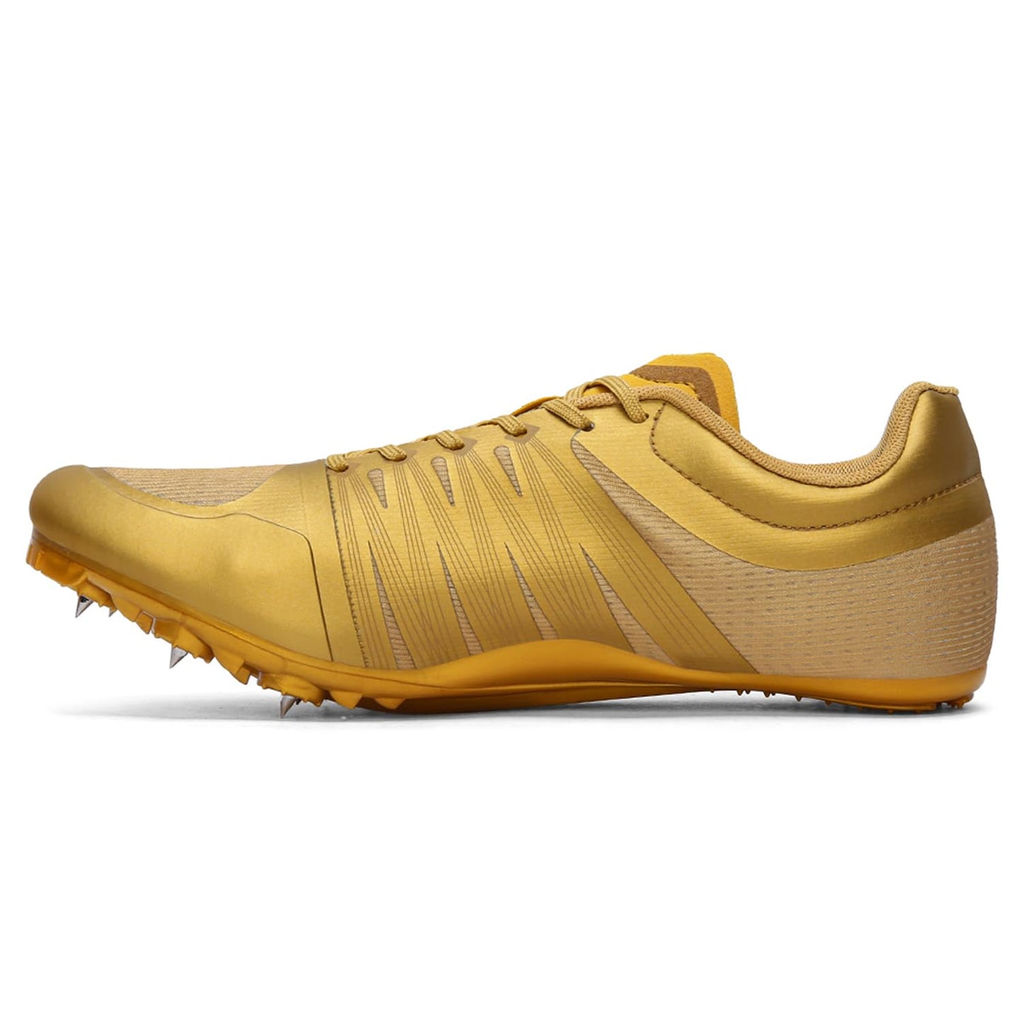 ZAKEY Mens Womens Track and Field Shoes Spikes Track Race Jumping Sneakers Professional Running Nail Spikes Shoes for Kid(37,Gold)