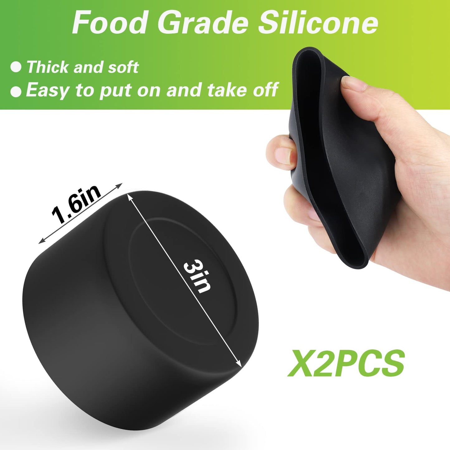 AIERSA 2Pcs Silicone Suitable Boot for Simple Trek 40 oz Tumbler with Handle, Protective Water Bottle Bottom Sleeve Cover, Tumbler Accessories, Black