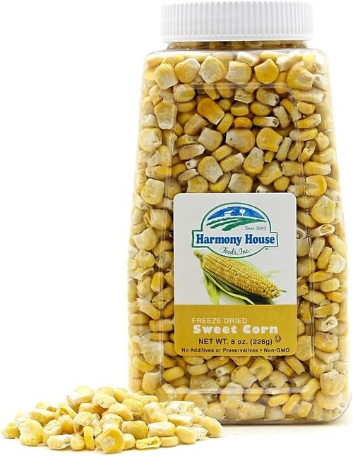 Harmony House Premium Sweet Corn Freeze-Dried - 100% Natural, Healthy Snack Foods