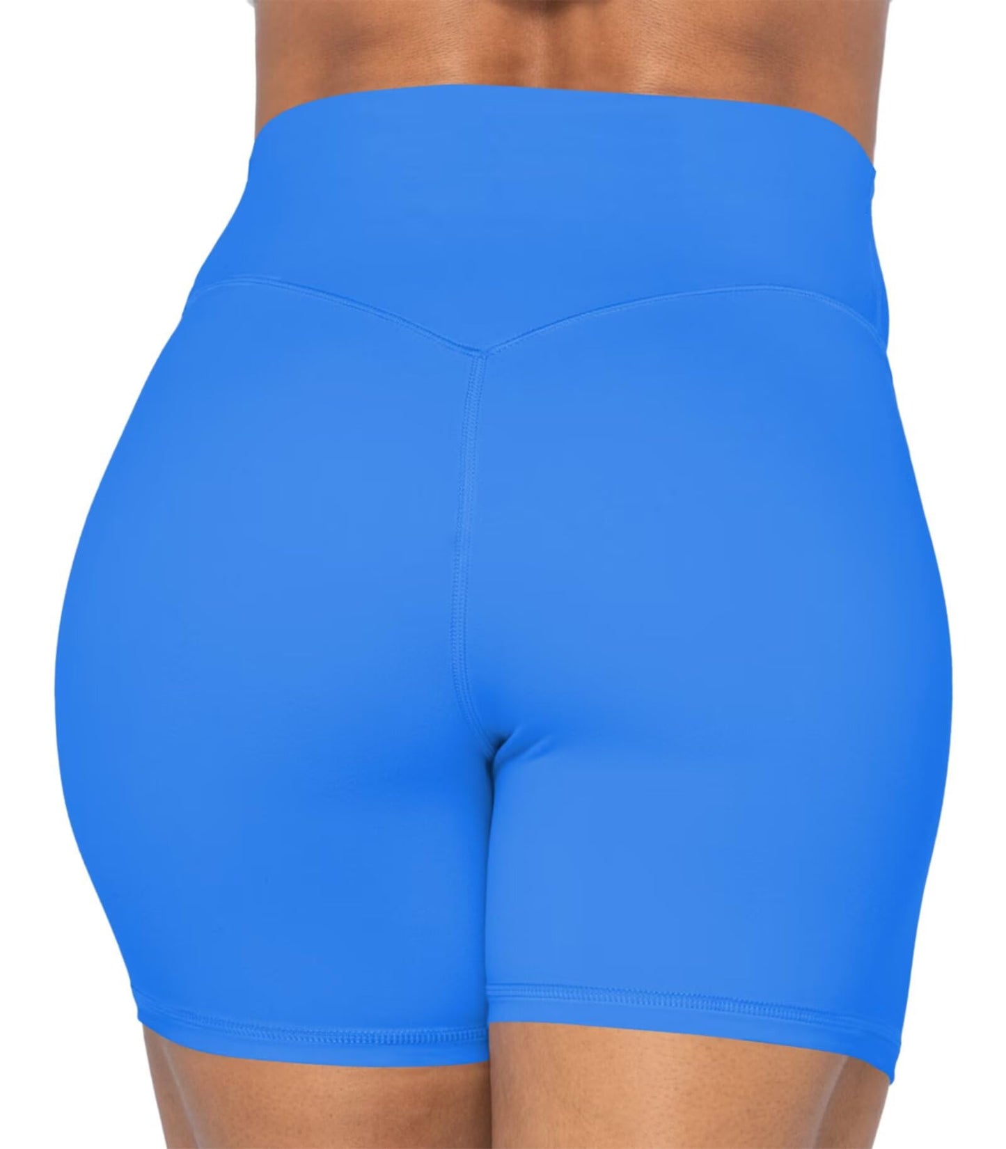Sunzel 5" High Waist Biker Shorts for Women No Front Seam Soft Yoga Workout Gym Bike Shorts Tummy Control Squat Proof Blue