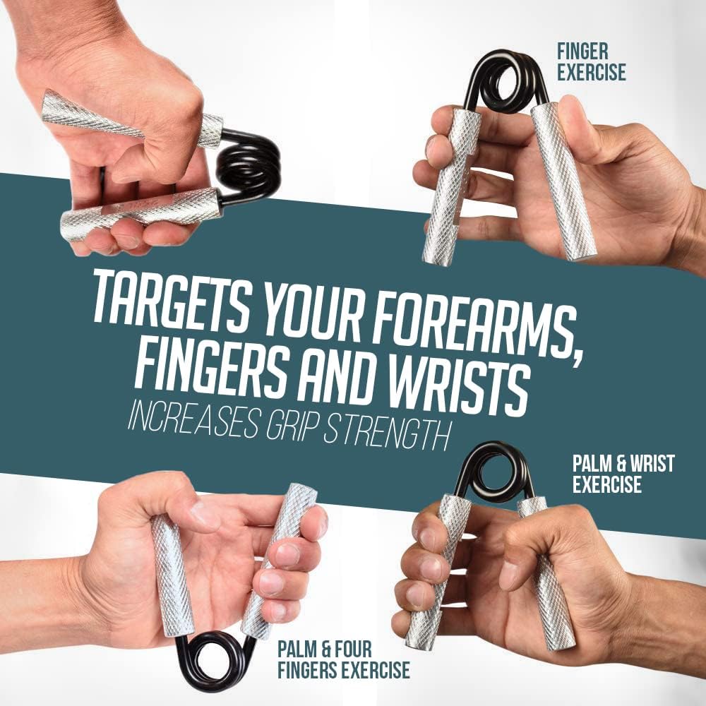 Logest Metal Hand Grip Set, 100LB-350LB 6 Pack 50LB-350LB 7 Pack No Slip Heavy-Duty Grip Strengthener with Gift Box, Great Wrist & Forearm Hand Exerciser, Home Gym, Hand Gripper Grip Strength Trainer