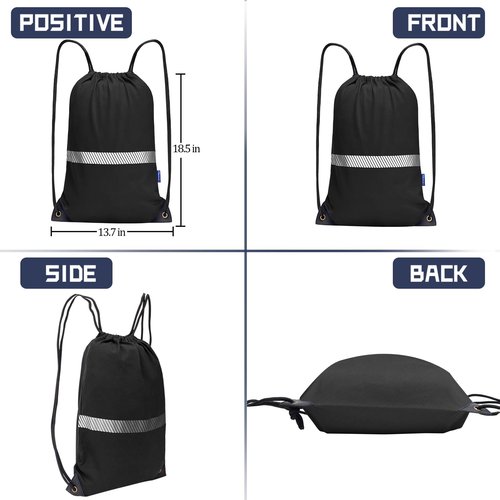 AYKRM Black Drawstring Backpack Bag work Sackpack