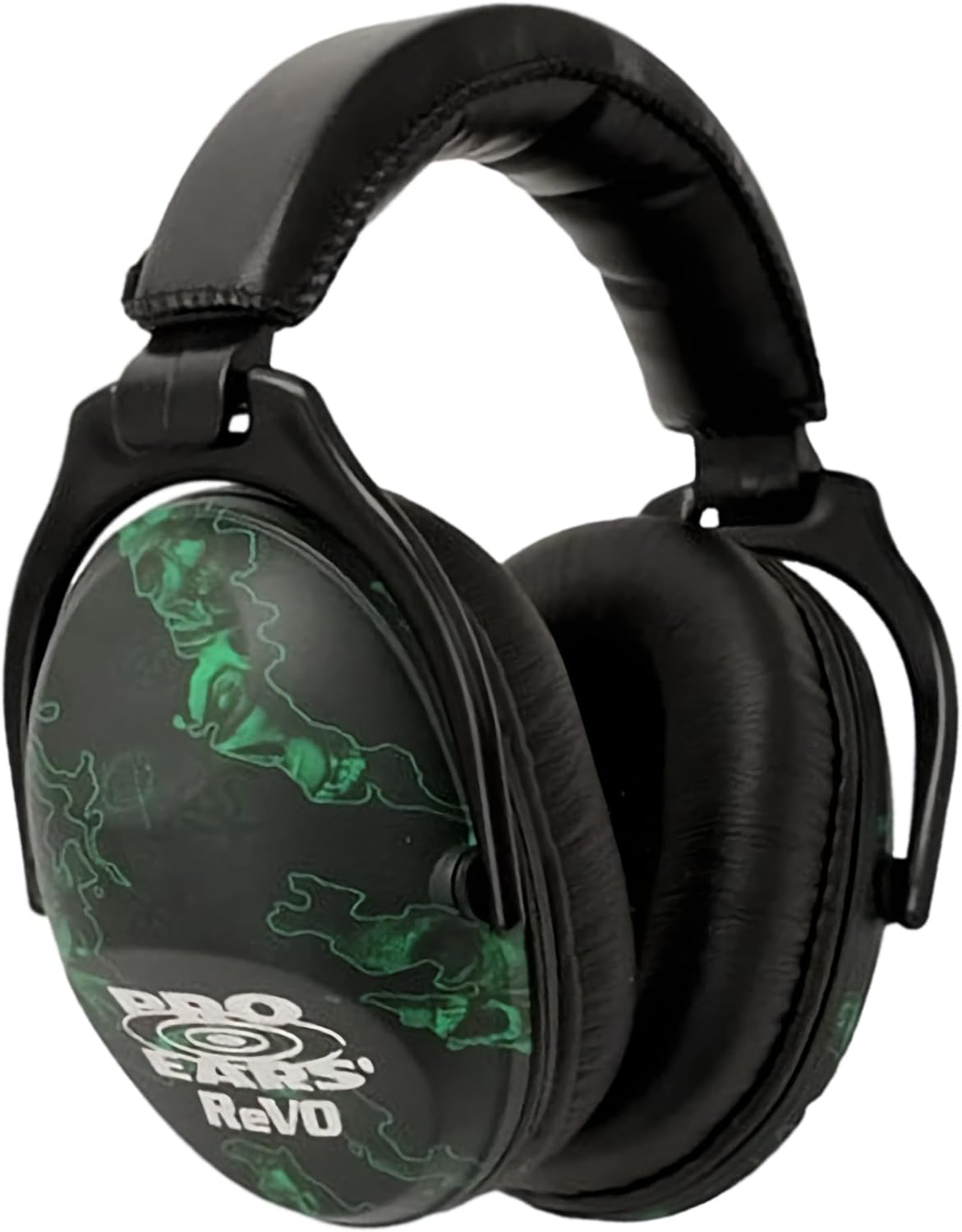 Pro Ears ReVO Passive Ear Muffs, Perfect for Children & Adults with Smaller Heads, NRR 25, Comfortable Fit w/Proform Leather Cushions, Ideal for Hunting, Concert, Racing, USA-Made, Zombie