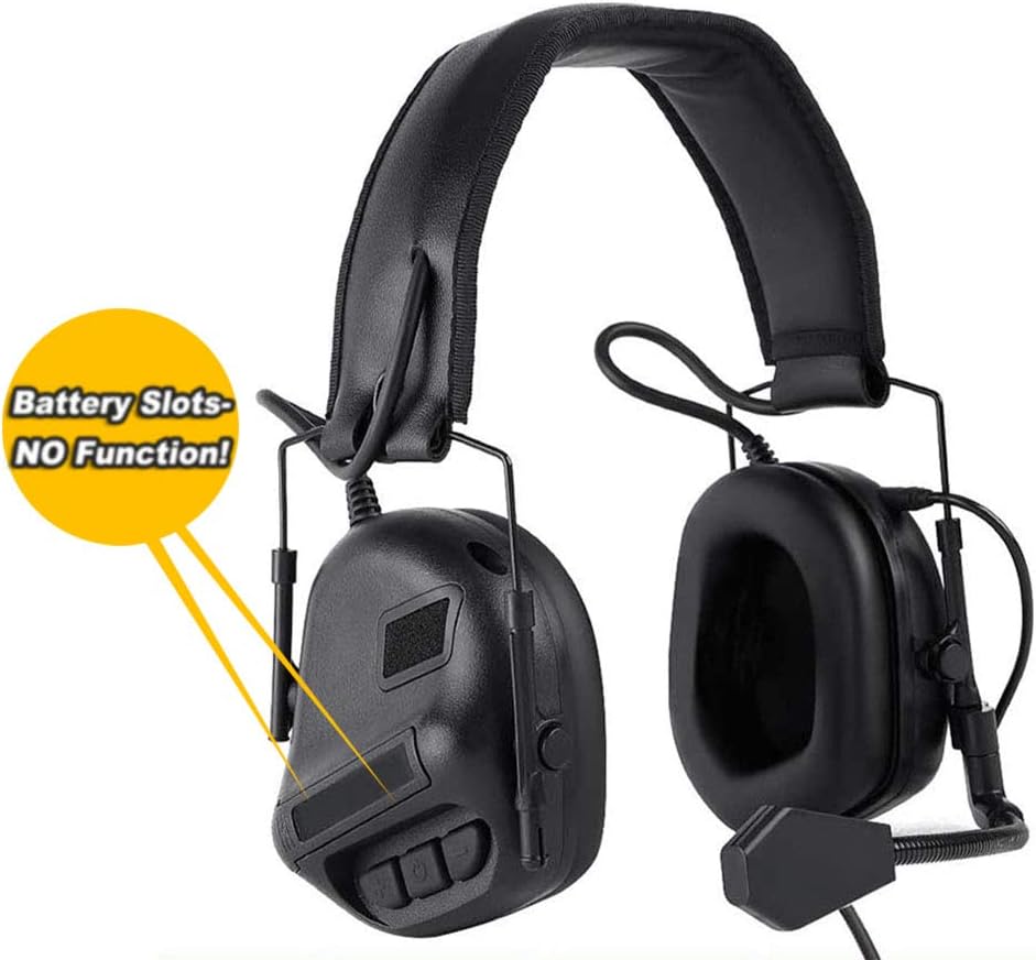 ATAIRSOFT Tactical Headset Wargame Hunting Headphone Without Noise Cancellation Function (Black)