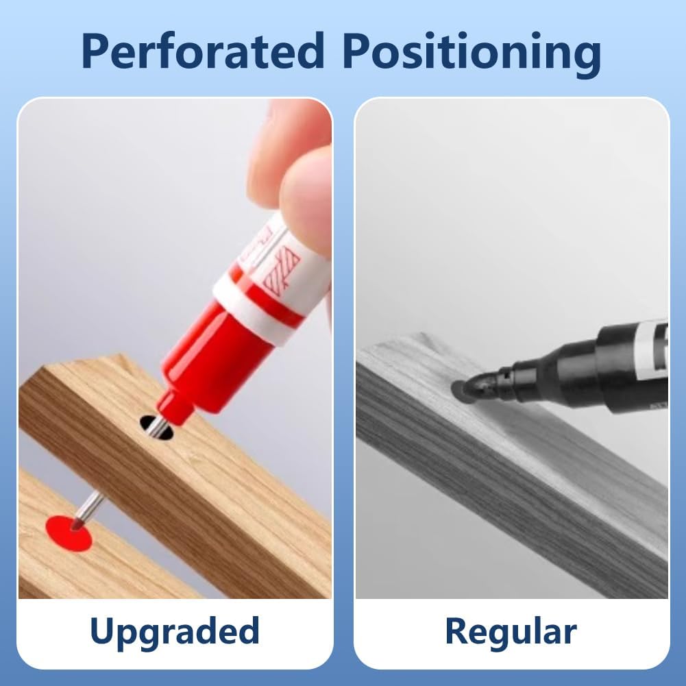 5Pack Long Head Deep Hole Marker Pens, 20mm Deep Reach Metal Marking Pen, Waterproof Quick-Dry Long Nib Marker, Deep Reach Markers Marking Tool for Carpentry & Construction (Mix)