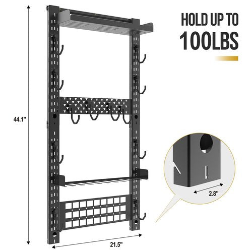 ONETIGRIS Heavy-Duty Gun Rack Wall Mount | Holds 5+ Rifles & 100lbs | with Accessory Shelf, MOLLE Panel & Mag Hanger