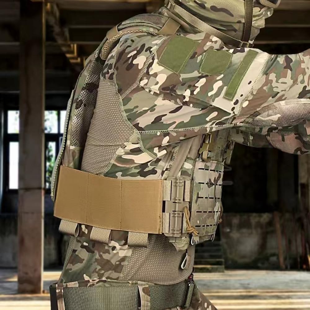 GAZJYUSP Pair of Elastic Tactical Vest Cummerbund Quick Release Mounting Strap for Vest JPC/CPC/LBT/LBX/FCPC with Magazine Pouches (Black)