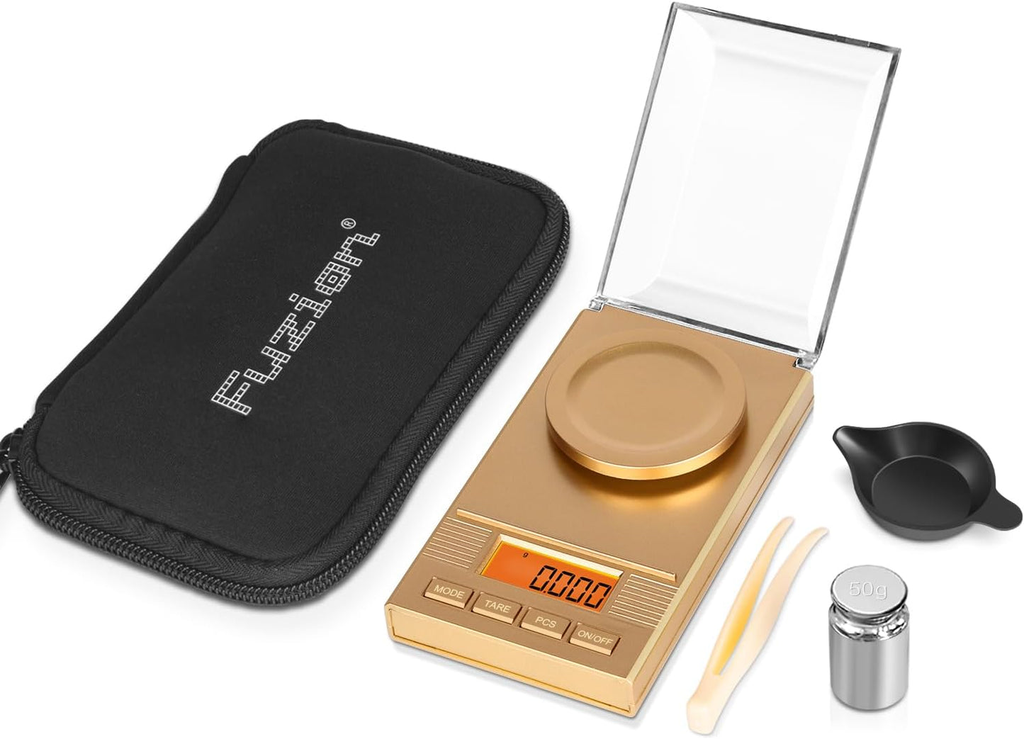 Fuzion Milligram Scale 50g/ 0.001g, Portable mg Scale with LCD Backlit, Tare, Digital Jewelry Scale, Microgram Scale for Powder, Gold, Gem, Reloading, Batteries Included