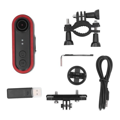 Rear View Camera with Tail Light, Camera with Camera and 6 Lighting Modes Tail Light, Continuous Recording, Vehicle Detection, for Road Cyclists