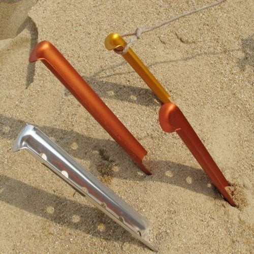 9 Inch Aluminum Tent Stakes Pack of 6 for Camping, Hiking, Snow & Sand