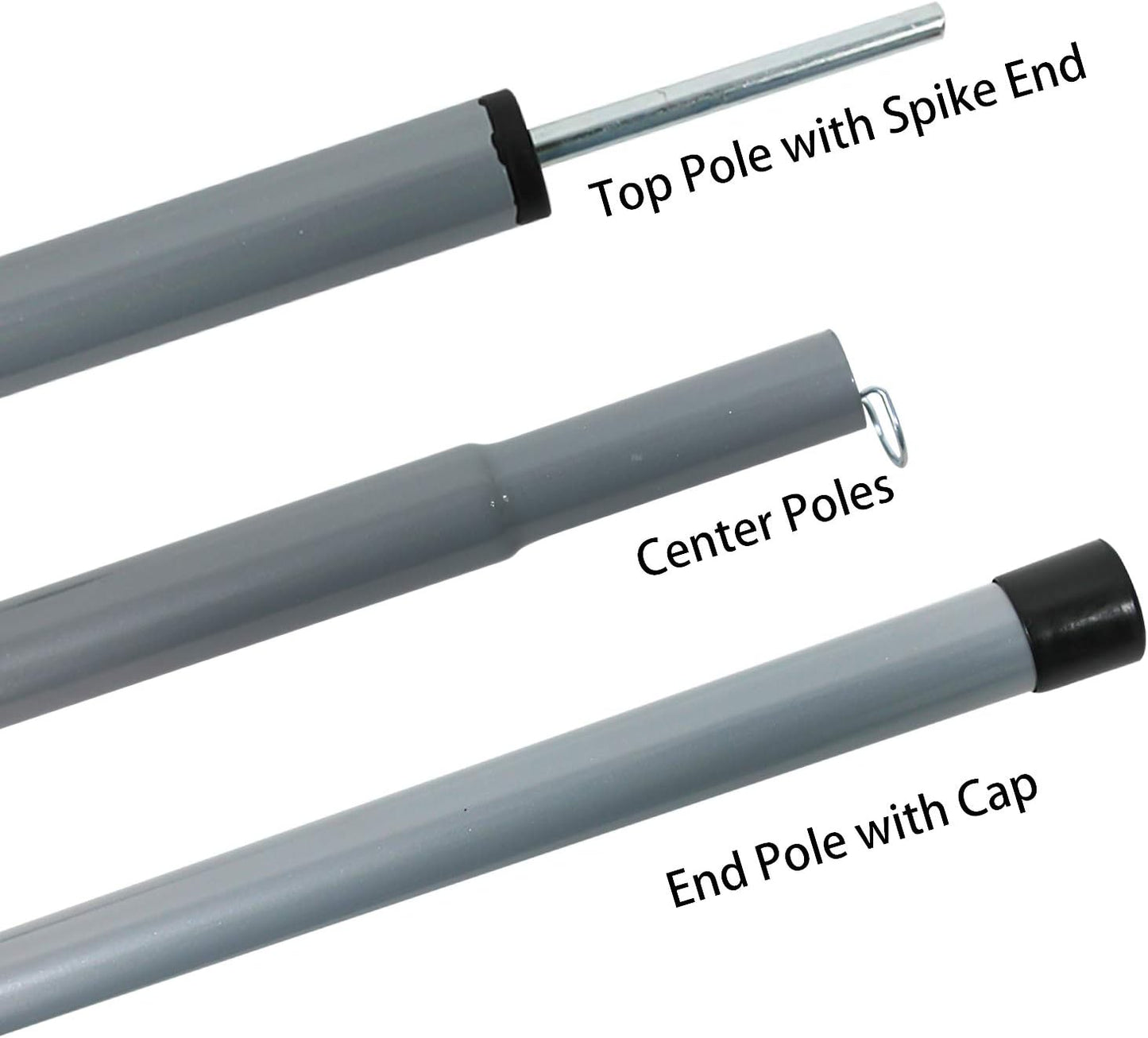 Sutekus Steel Rod Tent Pole Replacement Accessorie 2pc/Set Adjustable Bars