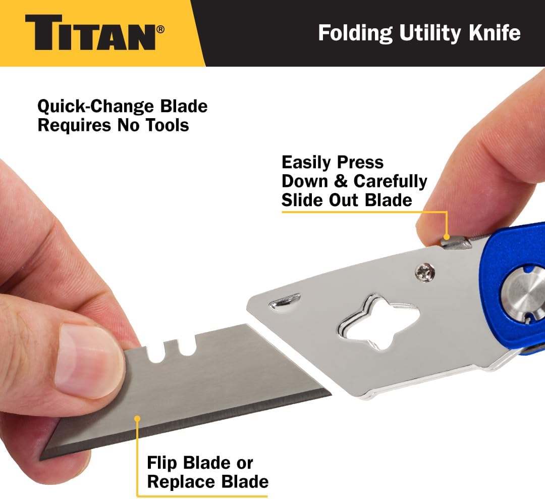 Titan 11020 Folding Pocket Utility Knife (Twin Pack - Red/Blue)