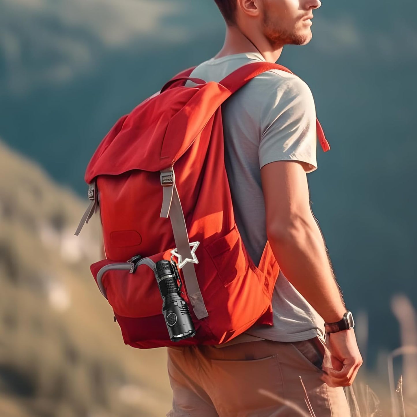 Jowxsx 2Pcs Silver Star Carabiner Clip,Keychain Metal Key Ring Heavy Duty Star Keychain Clip Polished Cute for Sports and Outdoors Craft Making Locking Carabiners Accessory