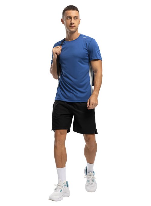 BASUDAM Men's Short Sleeve Shirts Quick Dry Cooling UPF 50+ Lightweight Athletic T-Shirts Running Workout Tops Navy Blue XXL