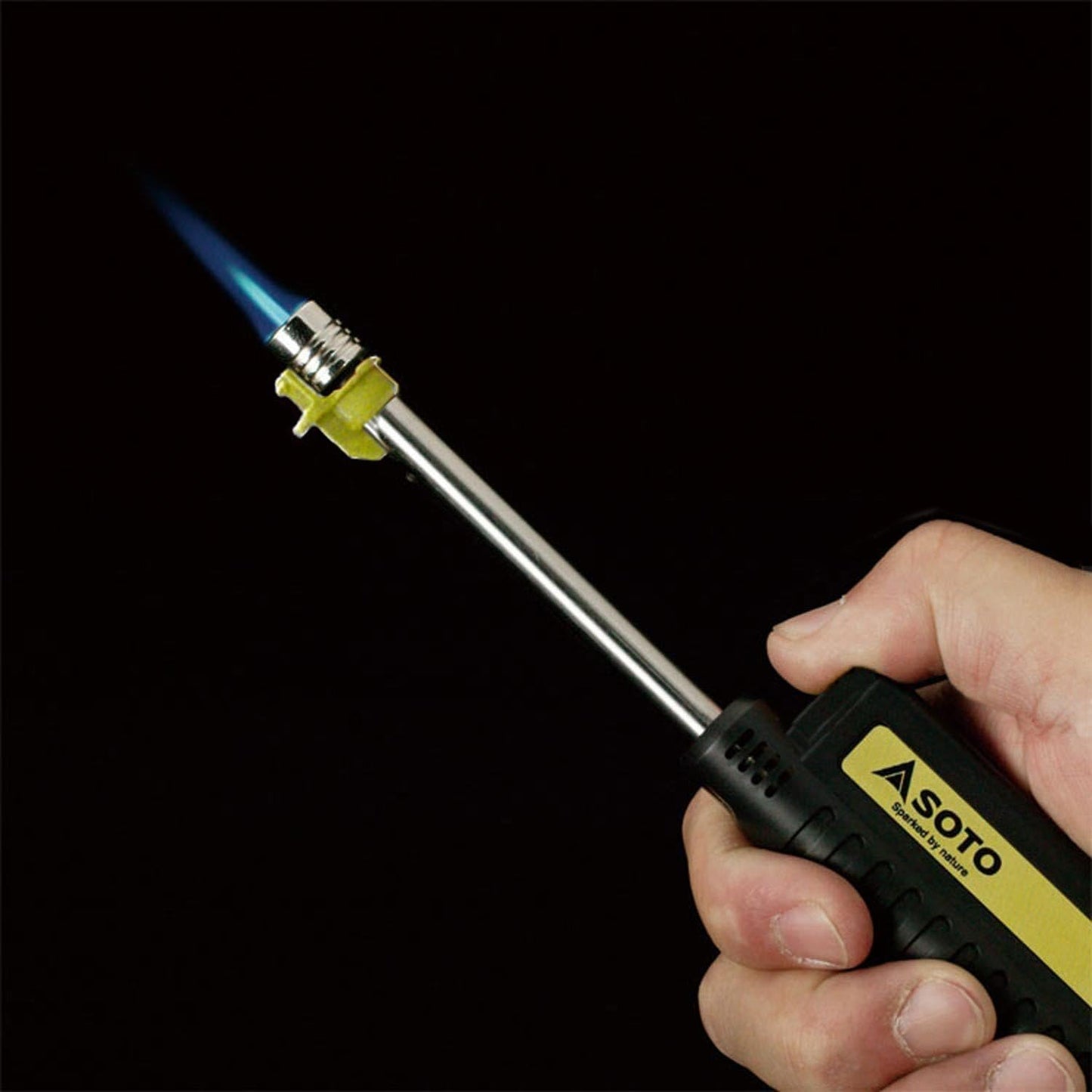 SOTO Pocket Torch - Refillable Extended Torch Lighter with Telescoping Burner Head, Electronic Ignition, Strong Wind-Resistant Butane Lighter for Candles, Grill, BBQ, Camping, Shipped Empty