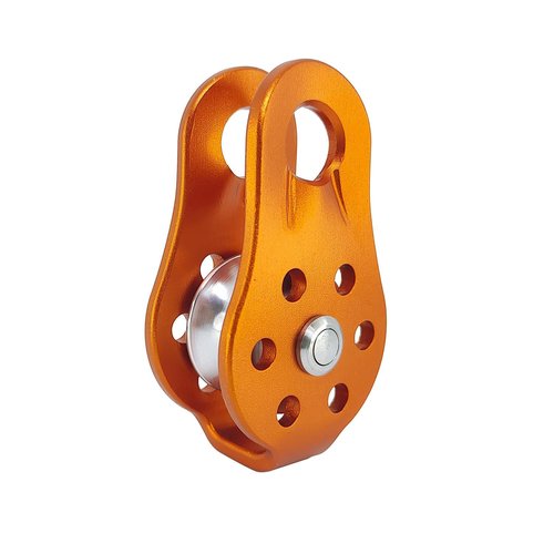EMMRAGNO 26KN Climbing Fixed Plate Micro Pulley, General Purpose Small Single Sheave Hauling Pulley for Rock Climbing, Rappelling, Zipline Sports Etc (Orange, Pack of 1)